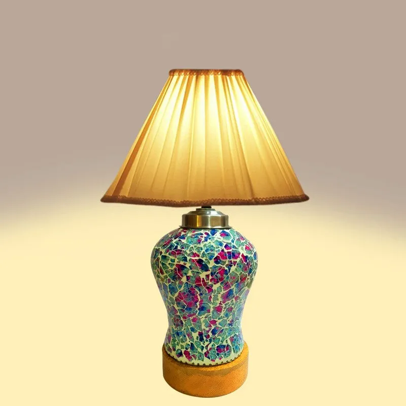 Floranisse Pleated Wooden Table Lamp - Multicolor media 6