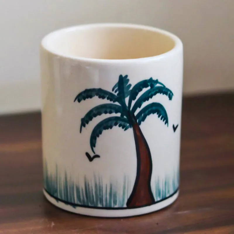 Amerigo Palm Ceramic Toothbrush Holder media 4