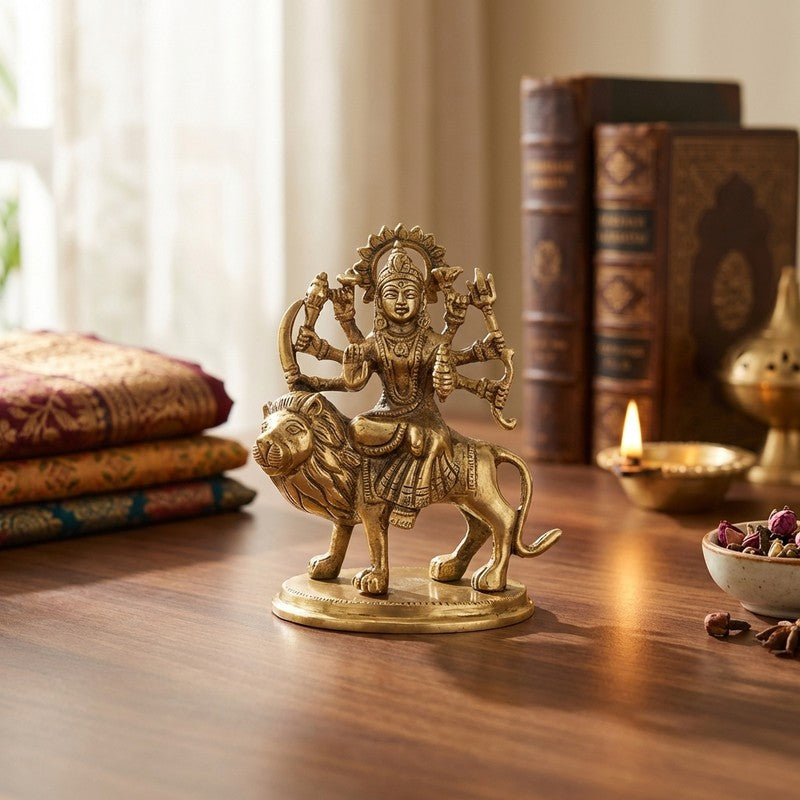 Goddess Durga Divine Brass Idol