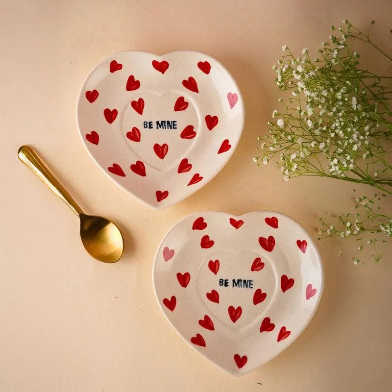 Be Mine Heart Ceramic Platter - Set of Two media 3