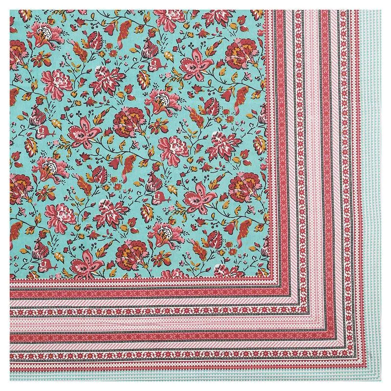 Vishala Ethnic Cotton Bedsheet (Green,Pink) - 180 TC media 5