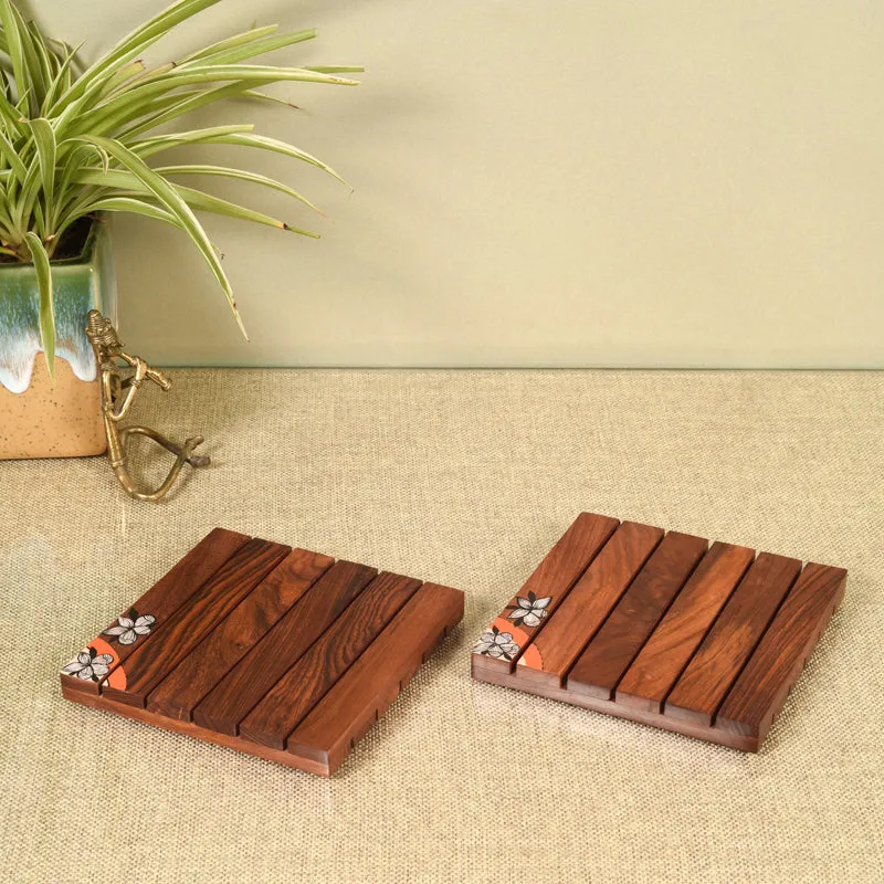 Minerva Wooden Coaster - Set Of Two media 1