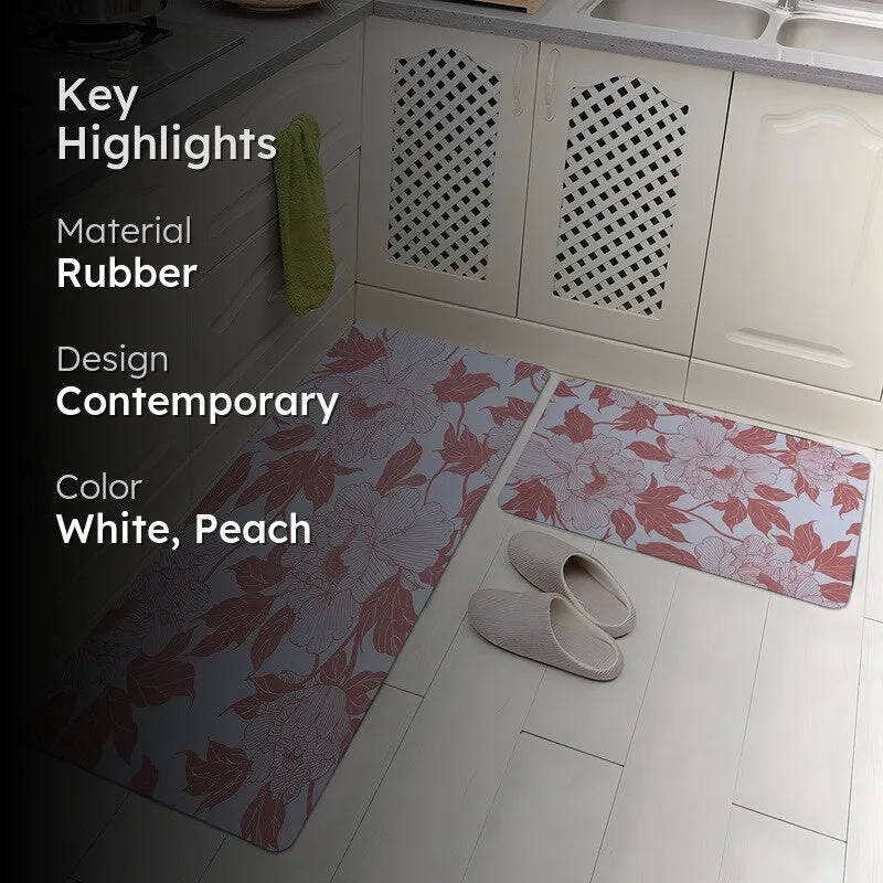 Snugelle Rubber Kitchen Floor Mats (Peach) - Set of Two media 2
