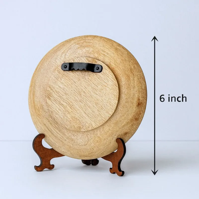 Classic Floral Wooden Wall Plate with Stand media 5