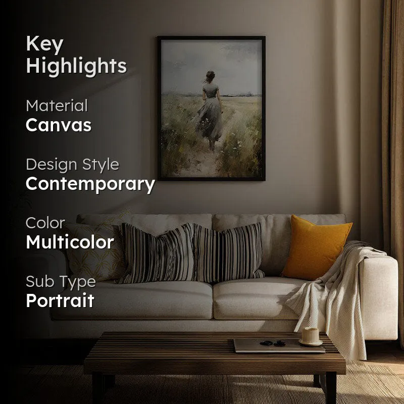 Fields of Solitude Archival Canvas Wall Art - Black Frame media 2