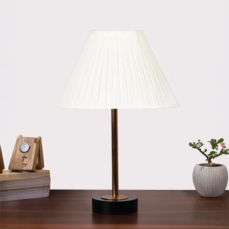 Pleatra Rodin Wooden Table Lamp - OffWhite,Gold,Black media 3
