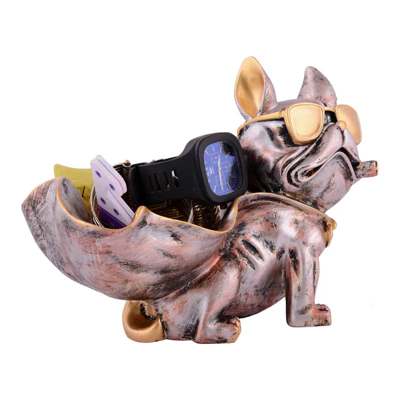 Sir Barks-a-lot Painted Polyresin Show Piece - Silver Grey media 3