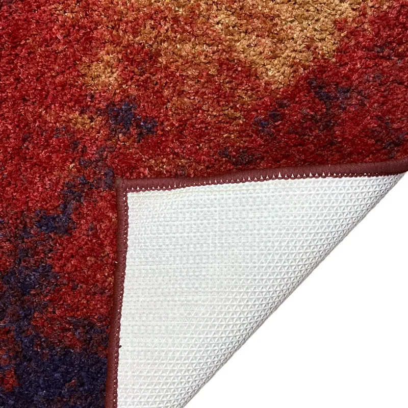 Naplet Micro Fiber Bath Mat - Red,Beige media 4