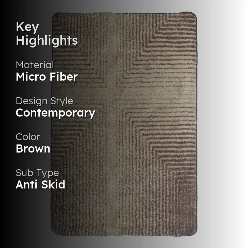 Quyren Abstract Micro Fiber Area Rug - Brown media 2