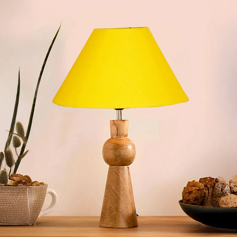 Angler Neo Wooden Table Lamp - Yellow,Brown media 2