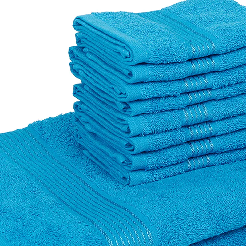 Eva Quick Dry Towel Combo (Blue) - Ten Piece Set media 3