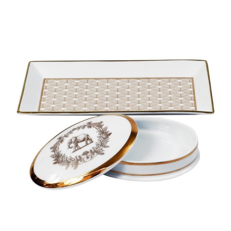 Fiona Glaze Trinket Tray with Box-2 Piece Set media 3