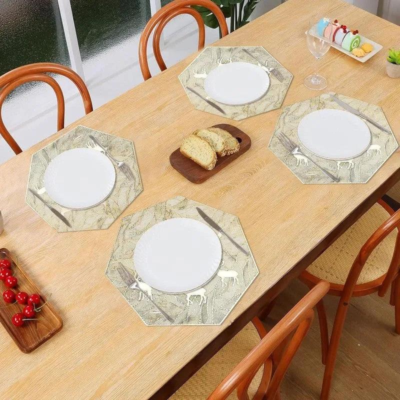 Eldeen Golden Freeform PVC Table Mats - Set Of Four media 1