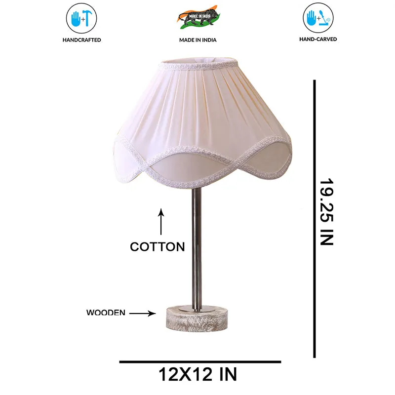 Valencia Rodin Wooden Table Lamp - OffWhite,Silver,White media 7