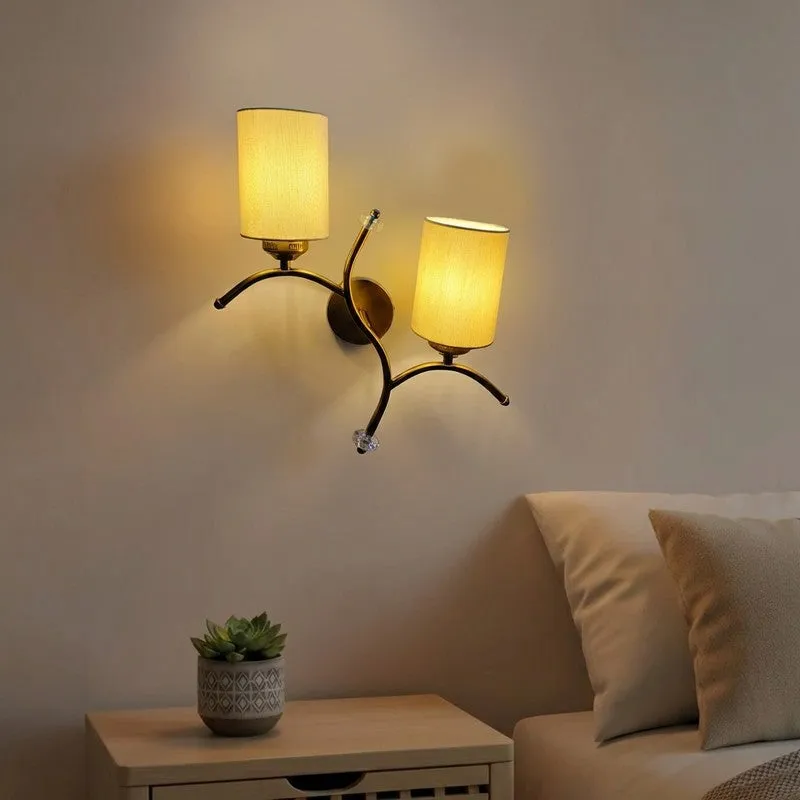 LumiBranch Dual Cotton Wall Lamp - Beige media 1