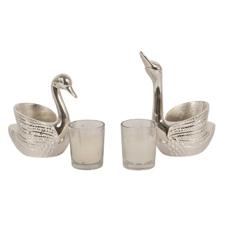 Royal Swan Tealight Candle Holder (Silver) - Set Of Two media 5