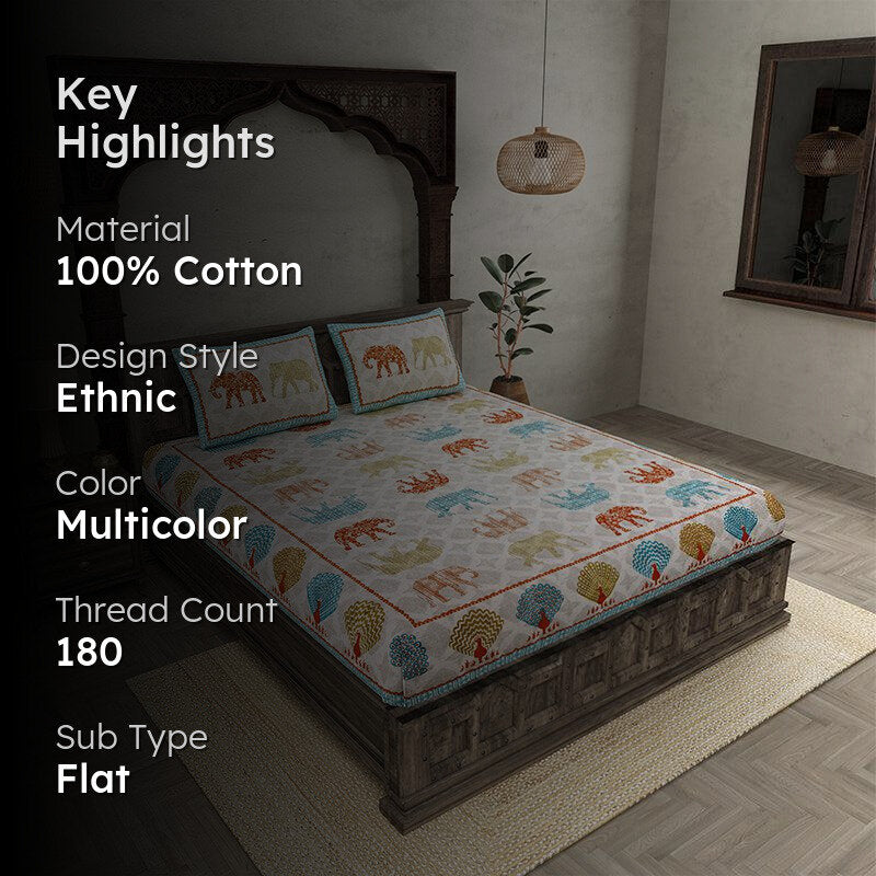 Gajendra Regal Cotton Bedsheet (Multicolor) - 180 TC media 2