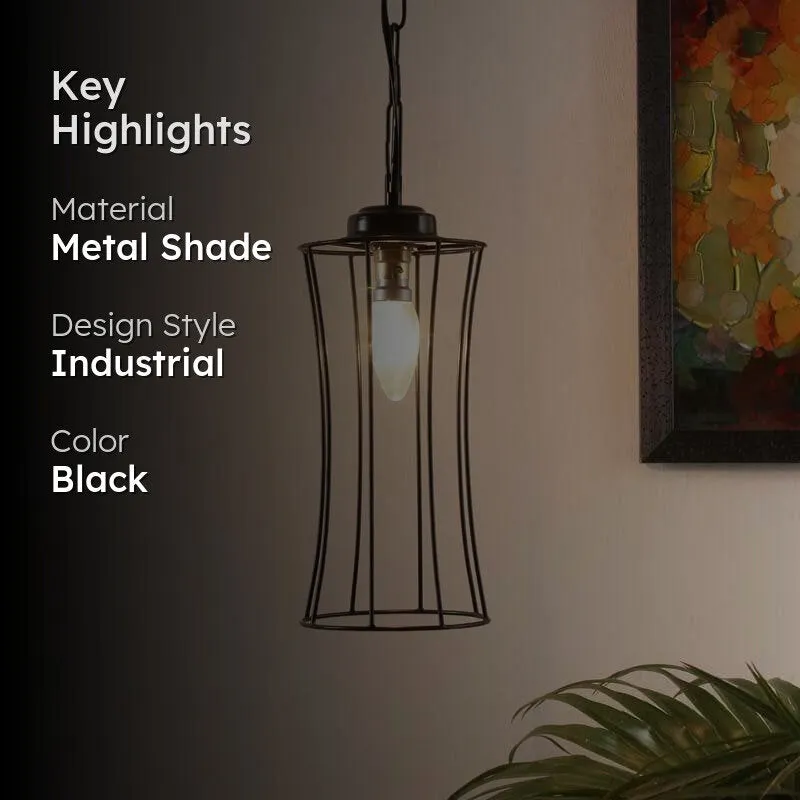 Curved Bottle Metal Ceiling Lamp media 2