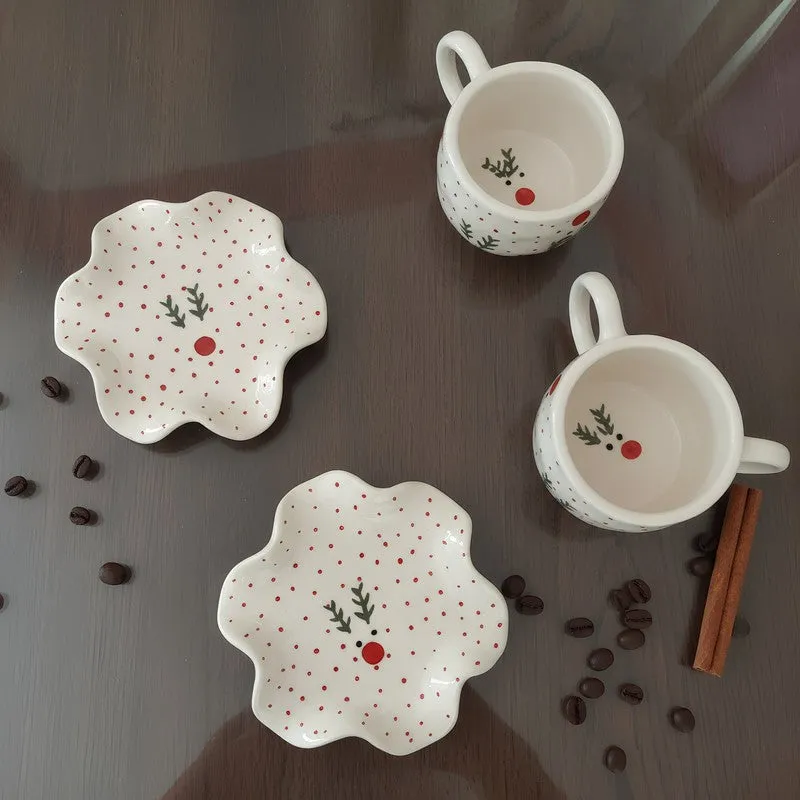 Petaline Ceramic Cup & Saucer - Set of Two media 5