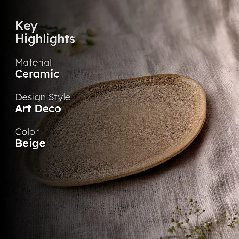 Cra By YFL Home Rustic Facet & Flow Ceramic Platter media 2