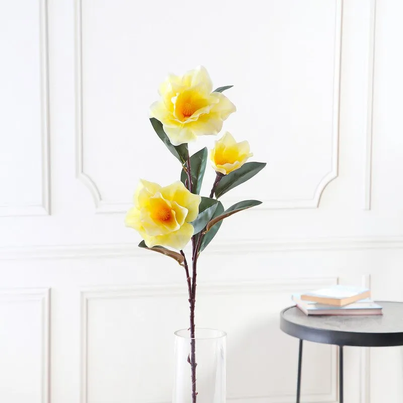 Floreva Magnolia Silicone Artificial Flower - Yellow media 4