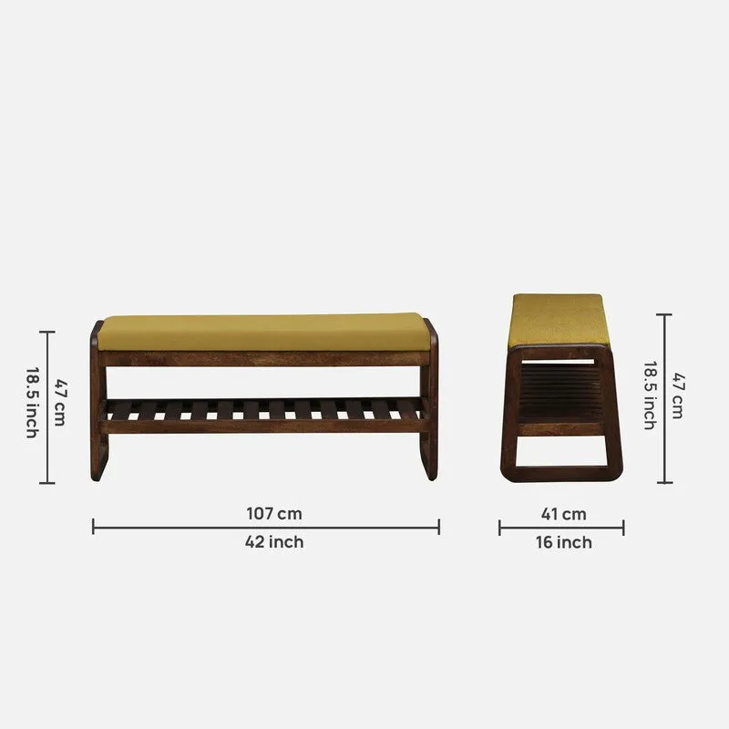 Tread Mango Wood Shoe Rack - Yellow media 10