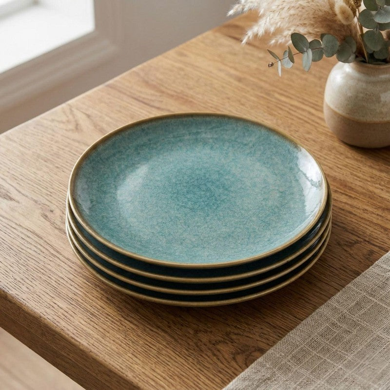 Ceramic Dinner Plates (Aqua Blue) - Set of Four media 4