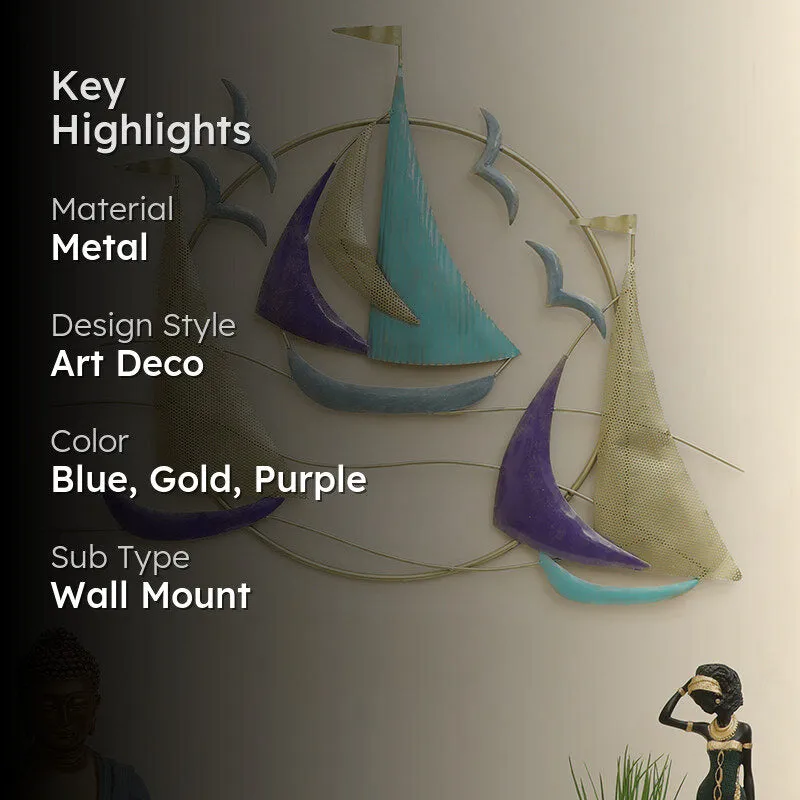 Yacht & Gulls Metal Wall Accent media 2
