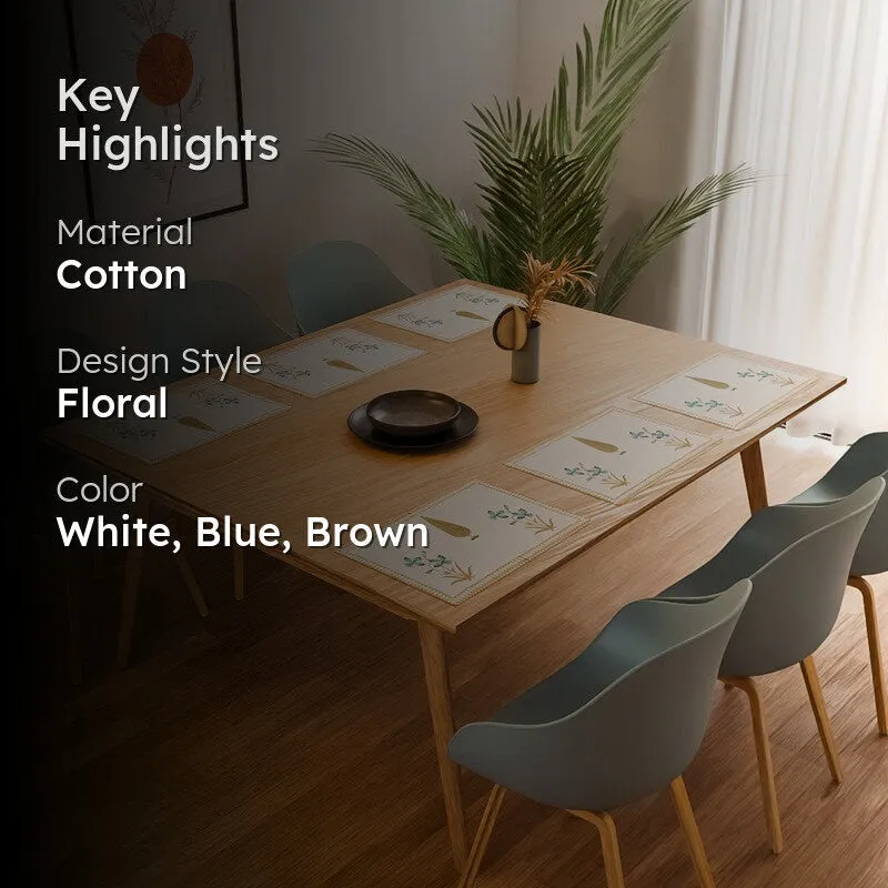 Classic Linen Cotton Table Mat (Blue) - Set Of Six media 2