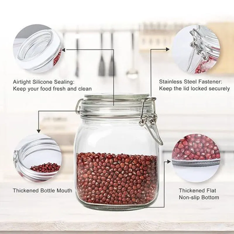 Clyra Airtight Glass Jar (1 L Each) - Set Of Two media 6