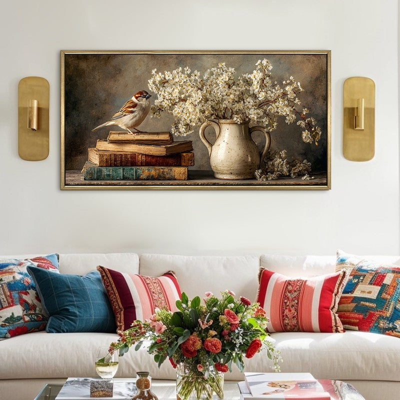 Floral Display Canvas Wall Painting With Frame