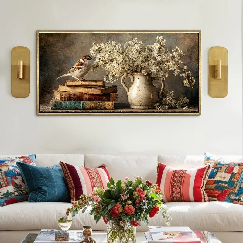 Floral Display Canvas Wall Painting With Frame media 1