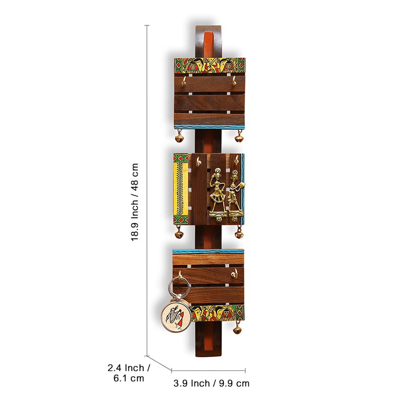 Totem Handpainted Sheesham & Teak Wood Key Hook image 7
