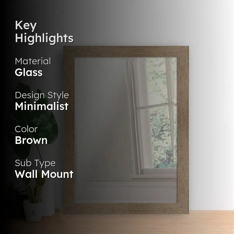 Noblarch Wall Mirrors With Wooden Frame (Brown) media 2