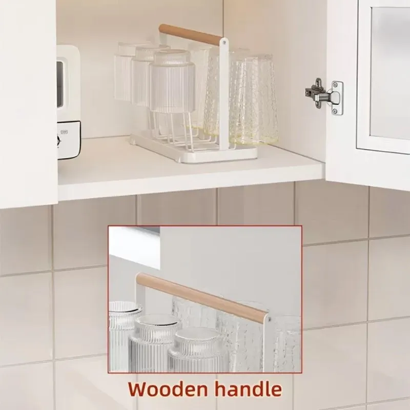 Sip Store Carbon Steel Glass Holder with Wood Handle media 7