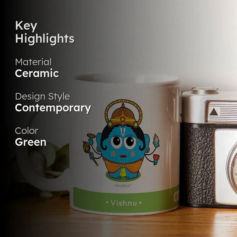 Whimsy Cute Vishnu Ceramic Coffee Mug - 300 mL media 2