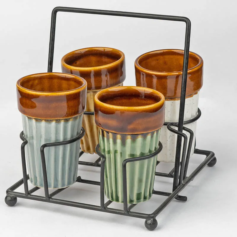 Aria Handmade Khulhad With Stand (110 ML) - Five Piece Set media 4