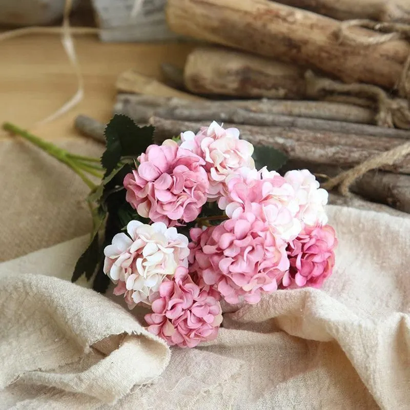 Artificial Hydrangea Flower (Pink) - Set Of Two media 7