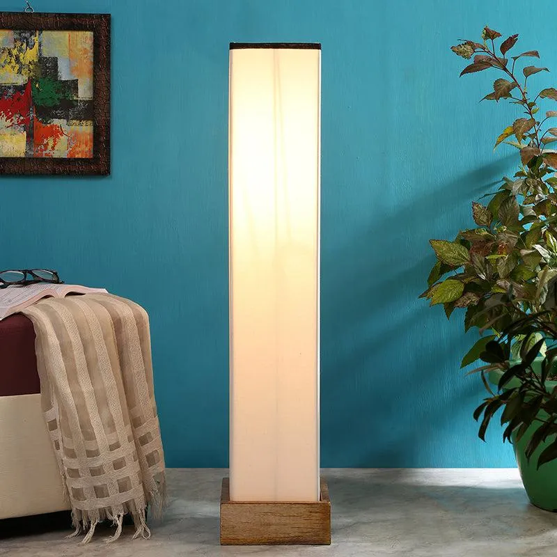 Aamiya Wooden Tower Floor Lamp - Black & White media 1