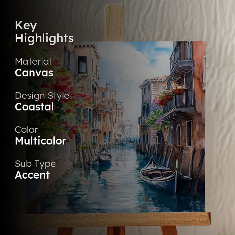 Serene Venice Canvas Showpiece With Stand media 2