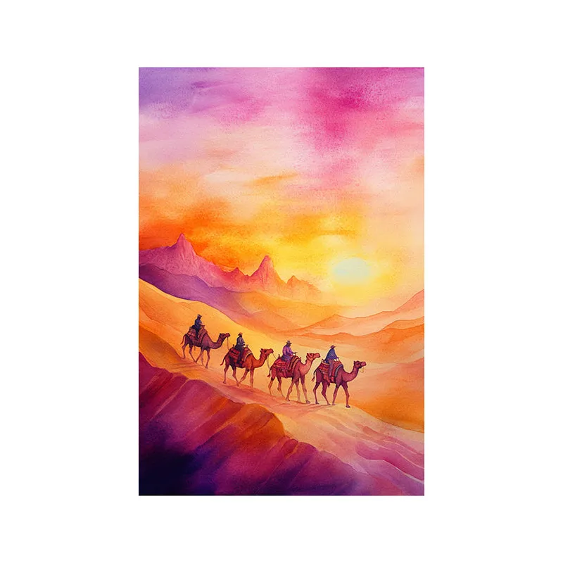 Camels & Sunsets Canvas Wall Painting media 3