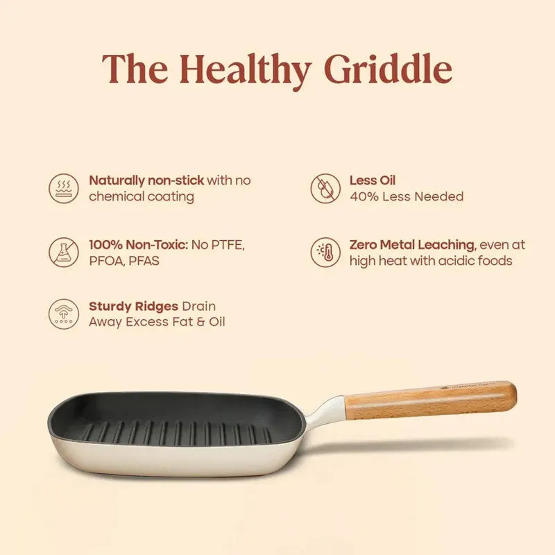 Cumin Co Enamel Cast Iron Grill Pan - White media 7