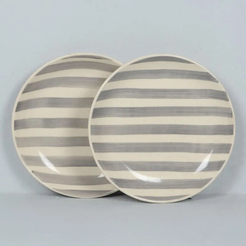 Cuisia Ceramic Quarter Plates (Grey,White) - Set Of Two media 4
