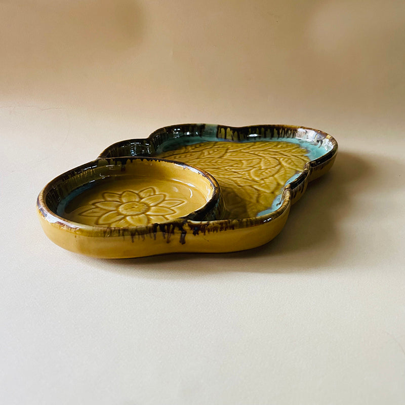 Cloud Glaze Ceramic Chip & Dip Platter media 4