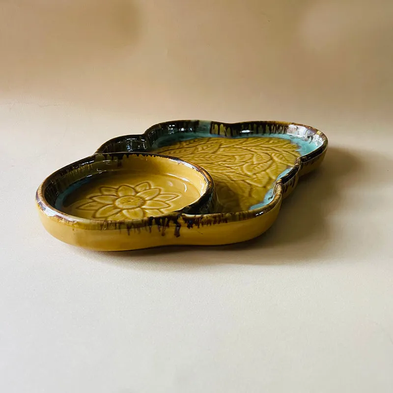 Cloud Glaze Ceramic Chip & Dip Platter media 4