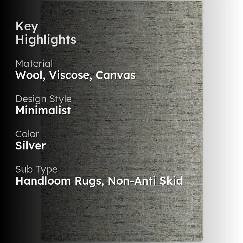 Thread Tale Hand Woven Wool Rug - Silver media 2
