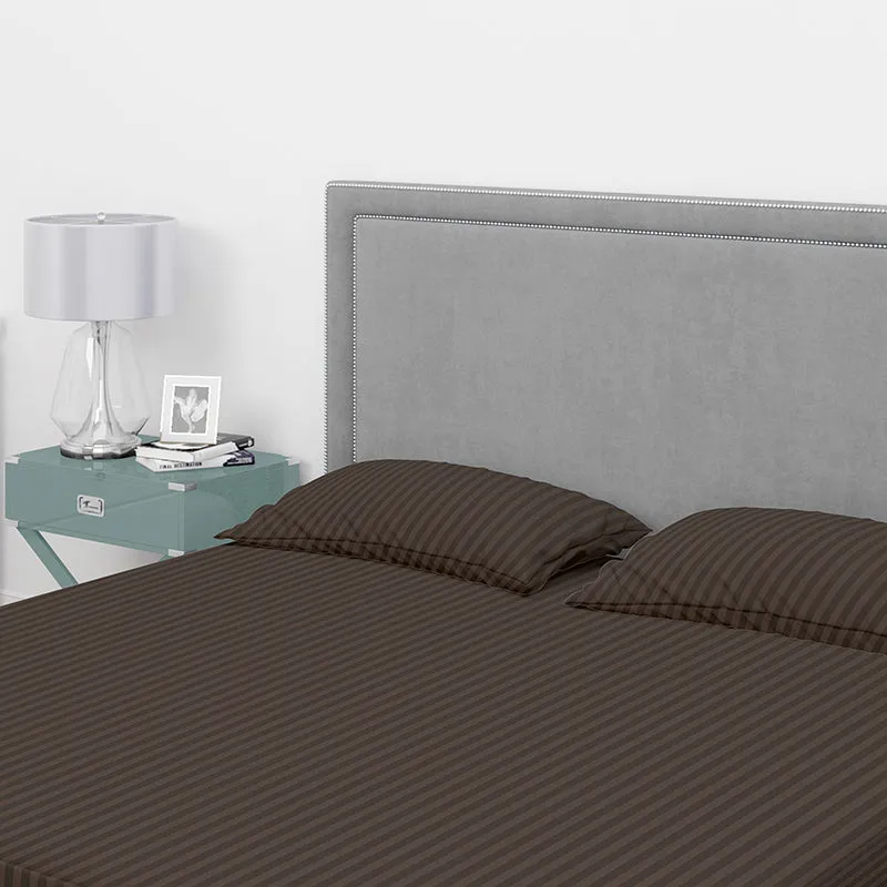 Chic Lines Geometric Cotton Bedsheet (Brown) - 210 TC media 7