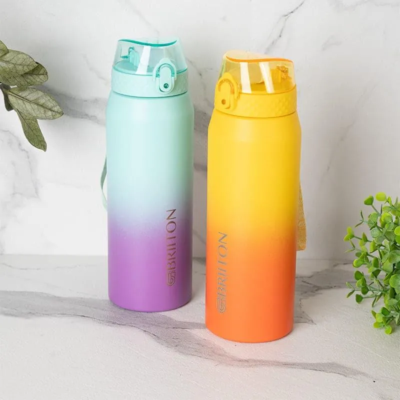 Quench Calm Hot & Cold Thermos Water Bottle (Purple & Yellow, 750 mL Each) - Set Of Two media 1