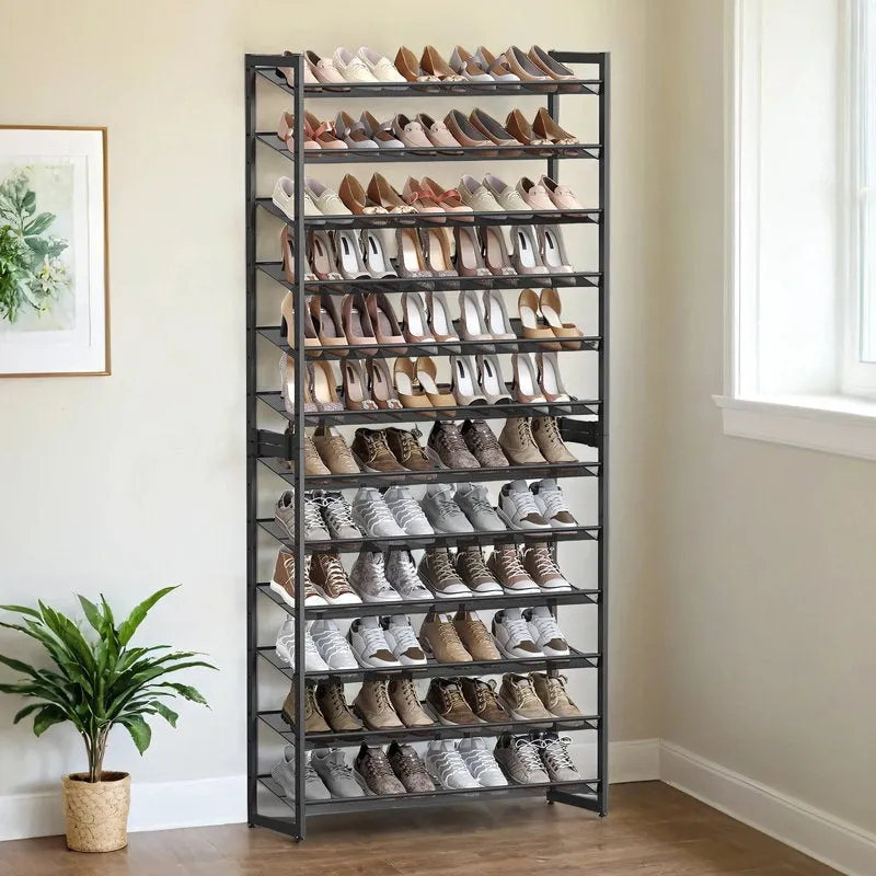 Elegant Metal Shoe Rack - Black media 4