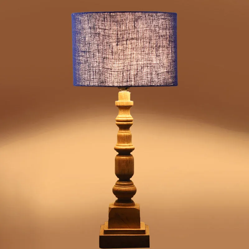 Sienna I Arbor Wooden Table Lamp - Blue,Brown media 5